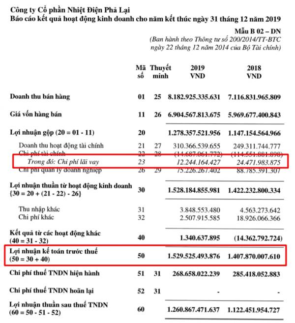 Ảnh Báo cáo kết quả kinh doanh 2019 của PPC